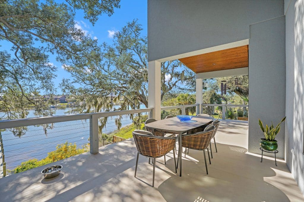 Tubridy Outdoor Patio with view of the water designed and constructed by Rita Jones Construction in Panama City Florida